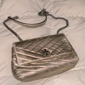 Tory Burch metallic flap purse